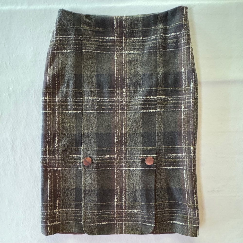 Jenne Maac Plaid Wool Blend Skirt Lined (S) - Picture 7 of 17